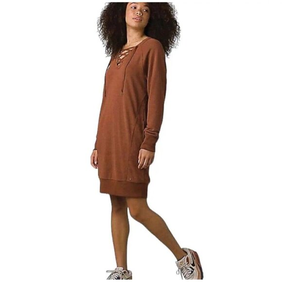 NWT Prana Cozy Up Terry Dress in Roux Heather - Size Extra Small - Picture 12 of 12